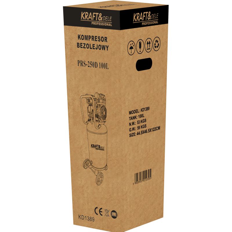 Kompresor bezolejowy 100l 3000W KD1389