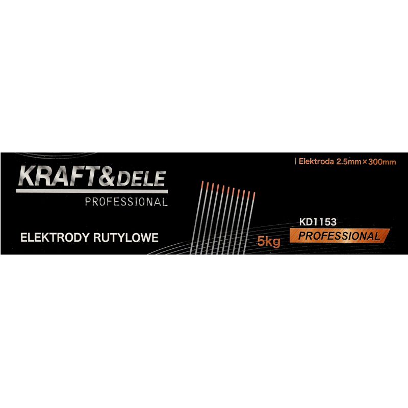 Elektrody spawalnicze 2,5mm x 300mm rutylowe 5kg KD1153