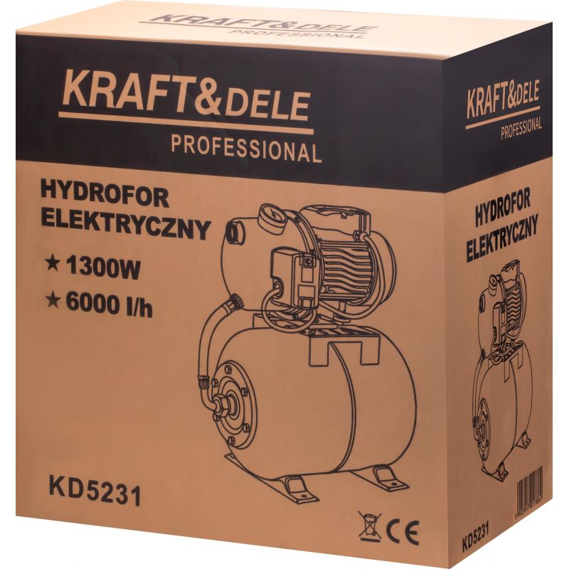 Hydrofor elektryczny do wody 50L 1300W 6000L/h KD5231