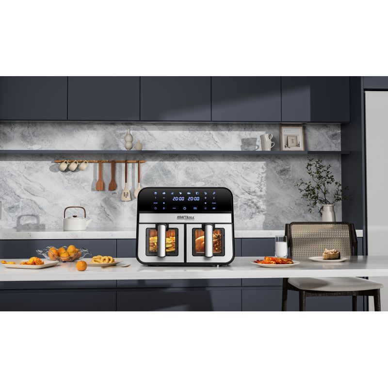 Beztuková fritéza 9L 2500W dve oddelenia 4,5L + LCD KD4179