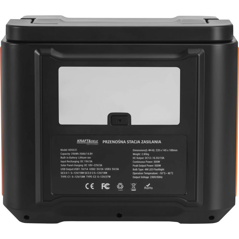 Przenośna stacja zasilania 296Wh 20Ah / 14,8V KD5531