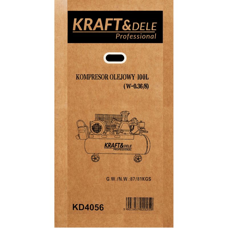 Kompresor olejowy 100L 4100W 650L/min KD4056