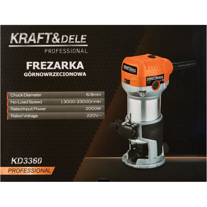 Frezarka górnowrzecionowa 2000W 6/8mm KD3360