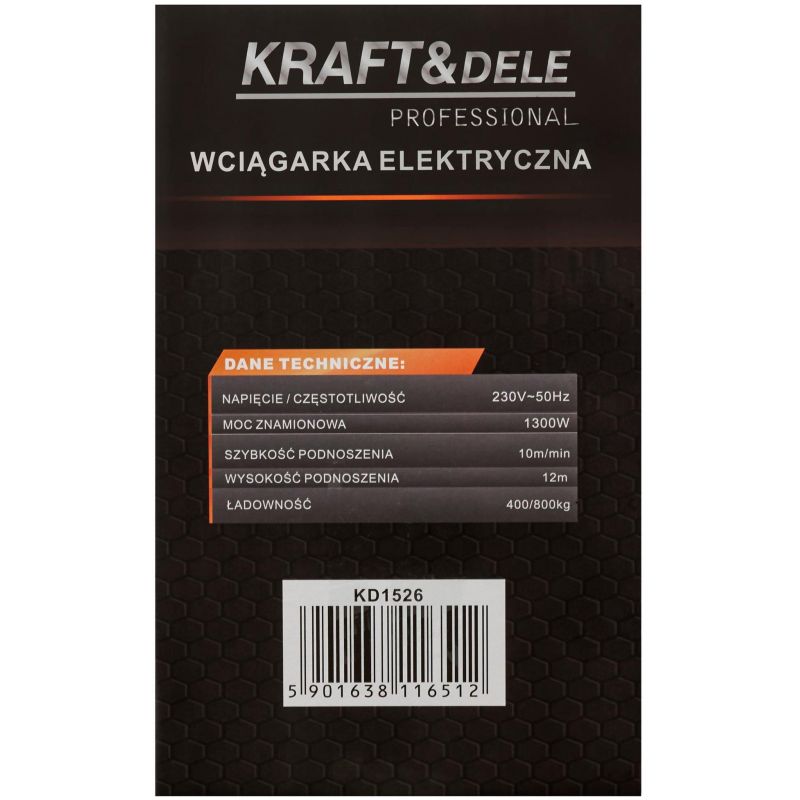 Wyciągarka Elektryczna Linowa 800kg KD1526