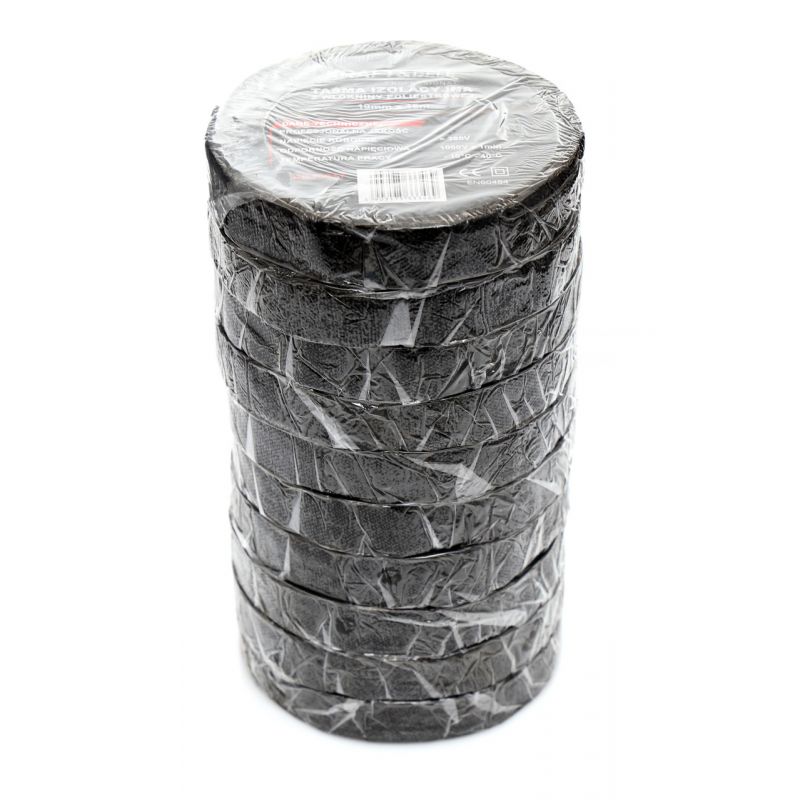 Taśma izolacyjna z włókniny poliesterowej 10szt. czarna KD10917