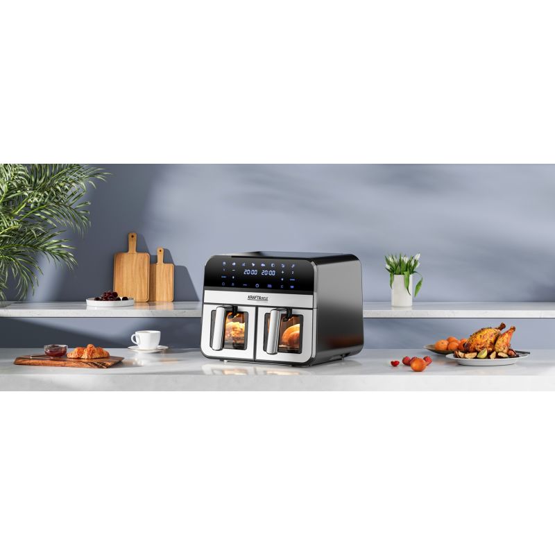 Beztuková fritéza 9L 2500W dve oddelenia 4,5L + LCD KD4179