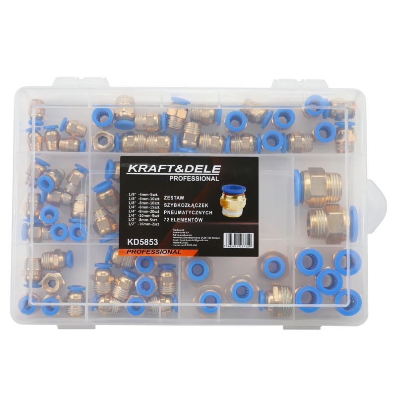Rýchloupinacie pneumatické spojky, 72 kusov, KD5853