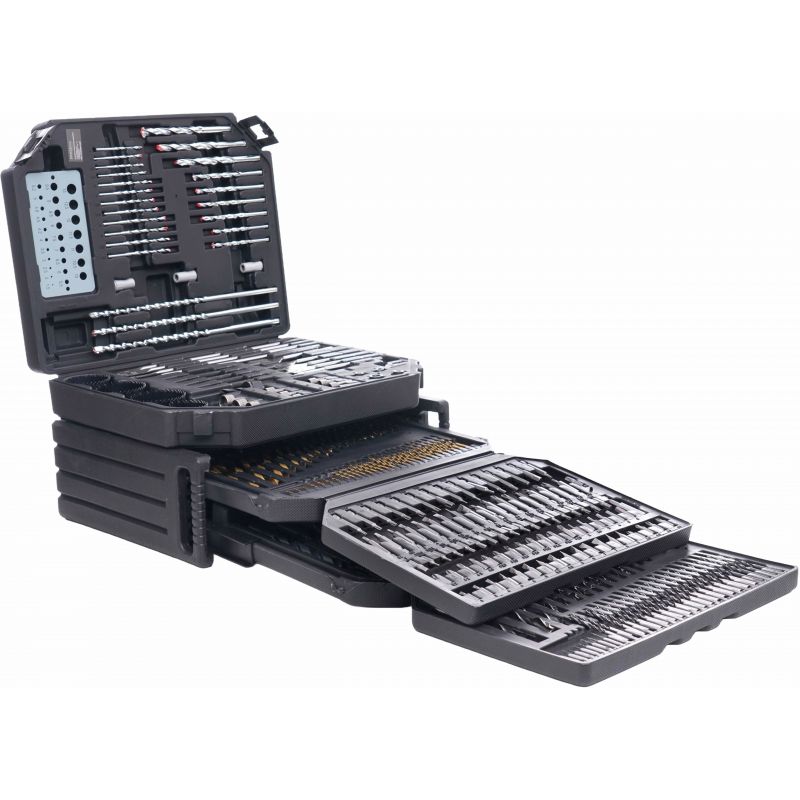 Wiertła, otwornice, dłuta, bity - zestaw 300-el. KD998