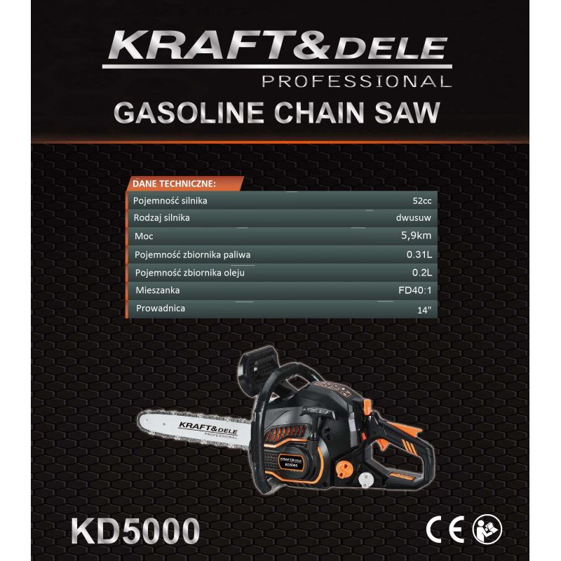 Piła spalinowa 3,9kW 5,3KM KD5000
