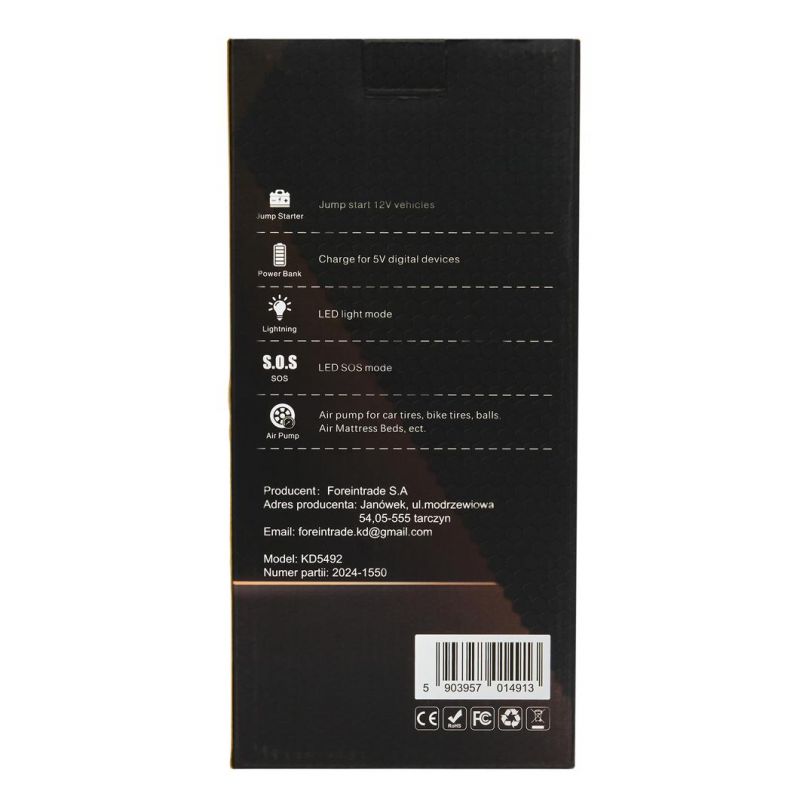 Urządzenie wielofunkcyjne / jump starter 1200A KD5492