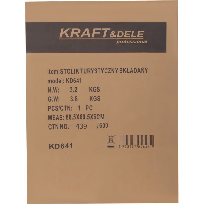 Stół warsztatowy / stolik turystyczny 80x60 cm KD641