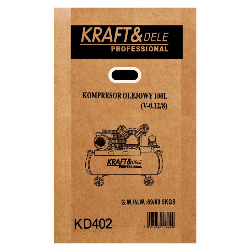 Olejový kompresor 100L 230V KD402