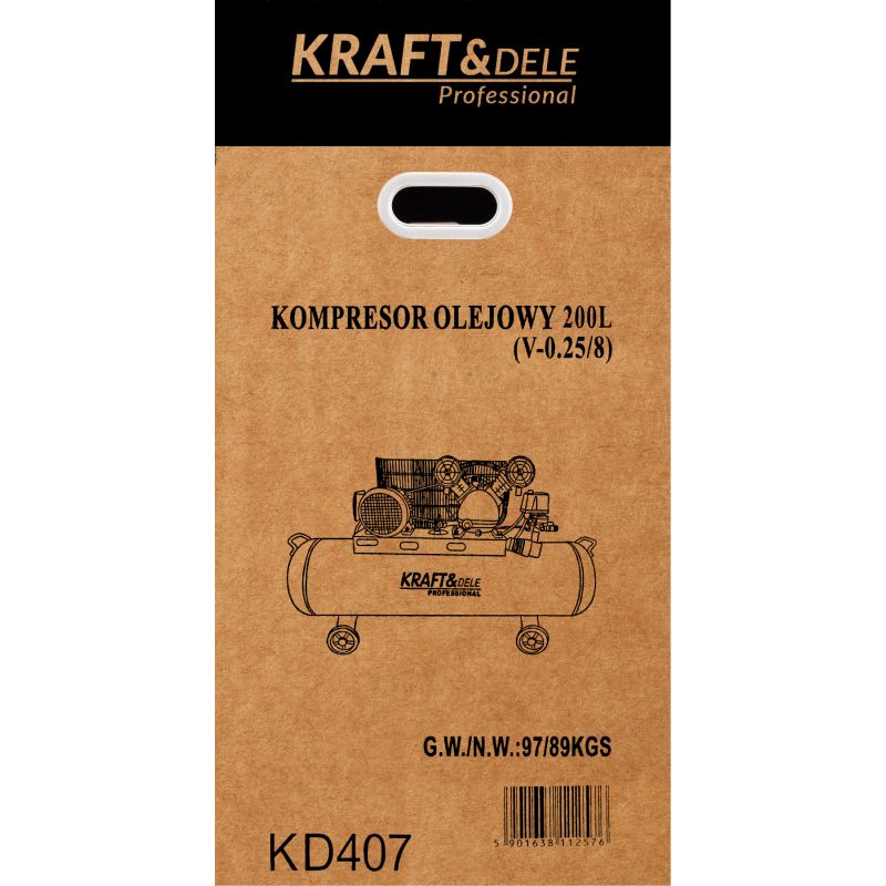 Kompresor Olejowy 200L 2 Tłoki 400V KD407