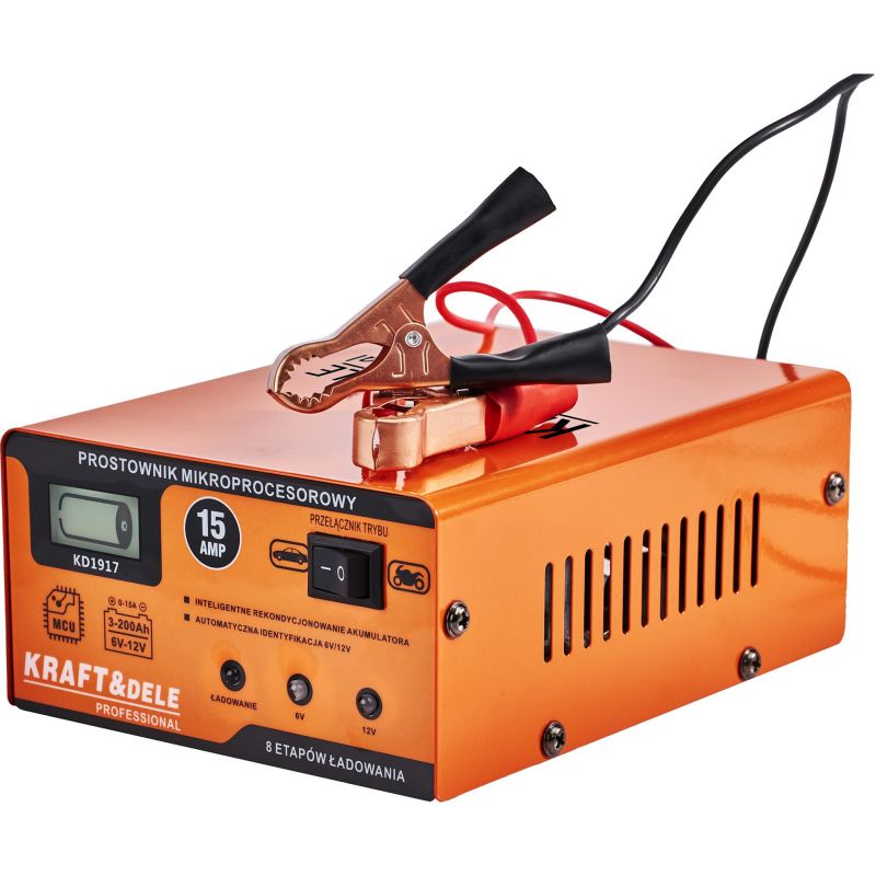 Prostownik mikroprocesorowy 15AMP 6/12V