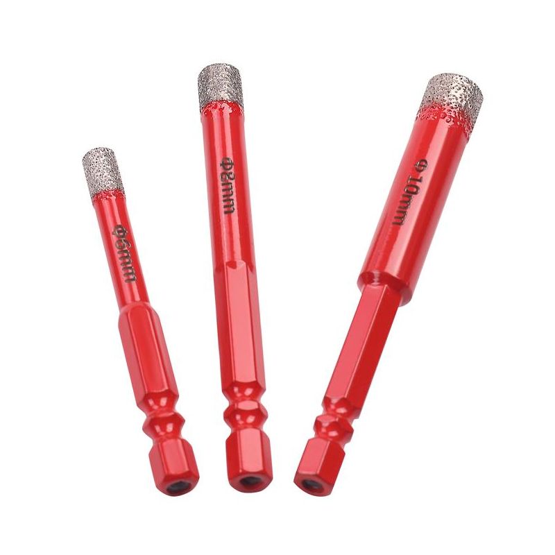 Zestaw otwornic diamentowych do gresu 3 elementy HEX 6 8 10 mm KD12645