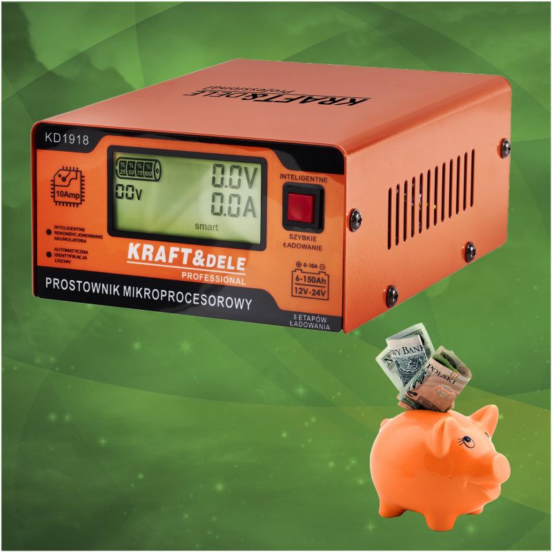 Prostownik mikroprocesorowy 10AMP 12/24V