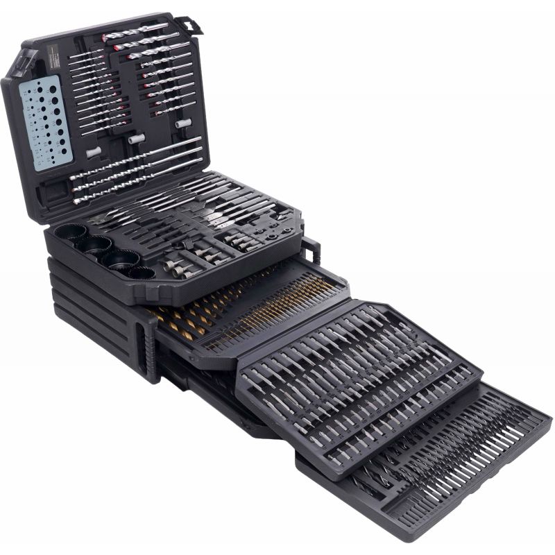 Wiertła, otwornice, dłuta, bity - zestaw 300-el. KD998