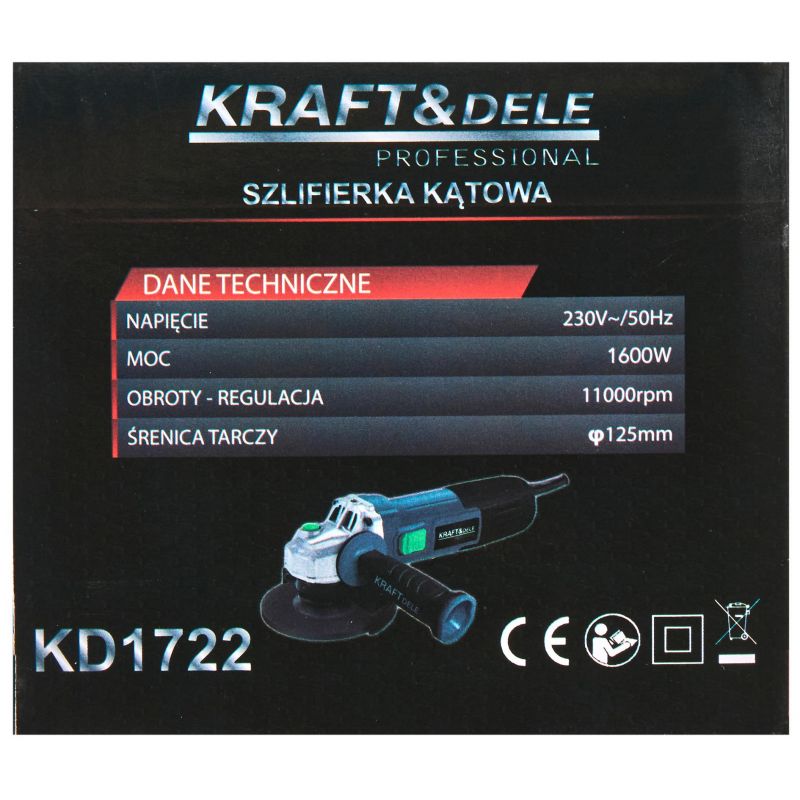 Szlifierka kątowa 1600W KD1722