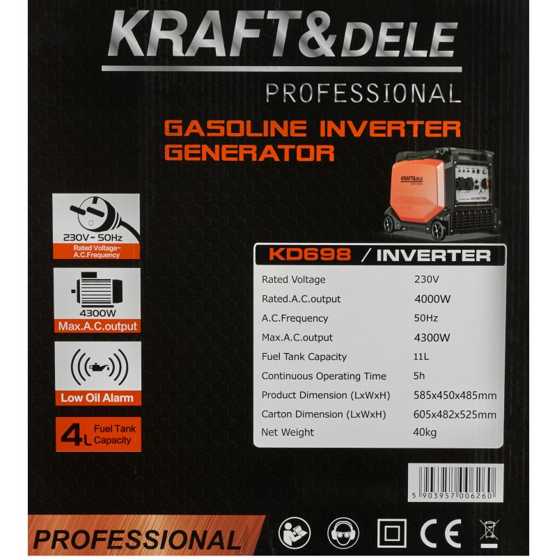 Invertorový generátor 4 kW / 4,3 kW KD698