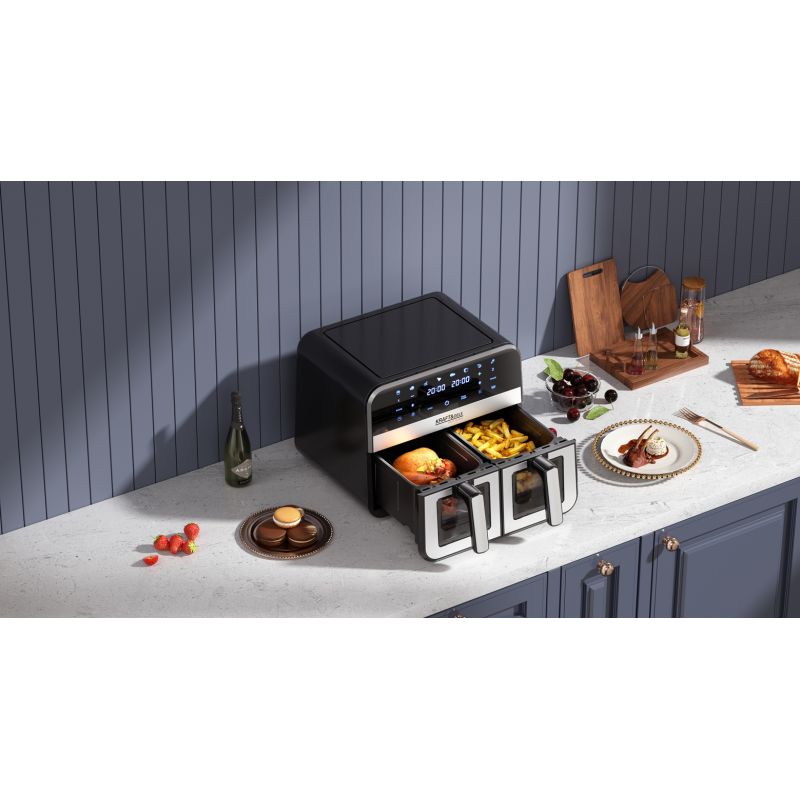 Beztuková fritéza 9L 2500W dve oddelenia 4,5L + LCD KD4179