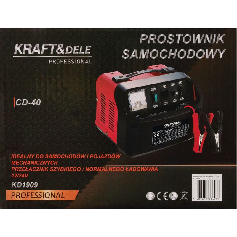Prostownik samochodowy 12 24V 40A 300Ah KD1909