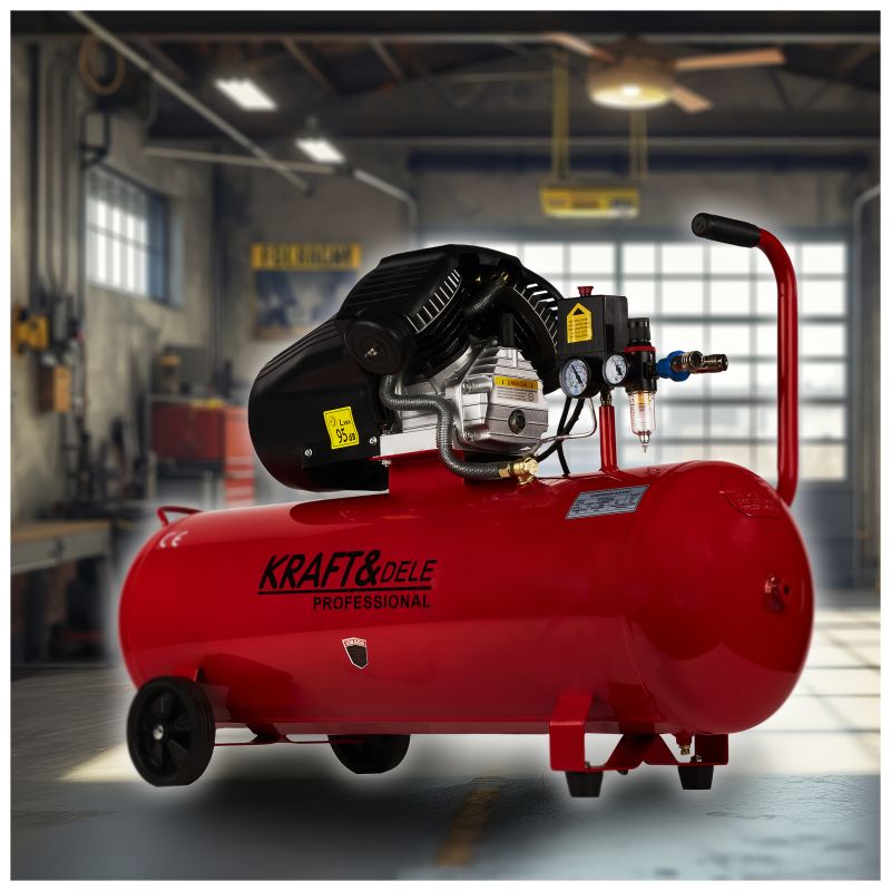 Olejový kompresor 100L 2 valce KD1480 + separátor