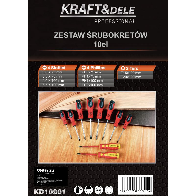 Zestaw śrubokrętów 10el. KD10901