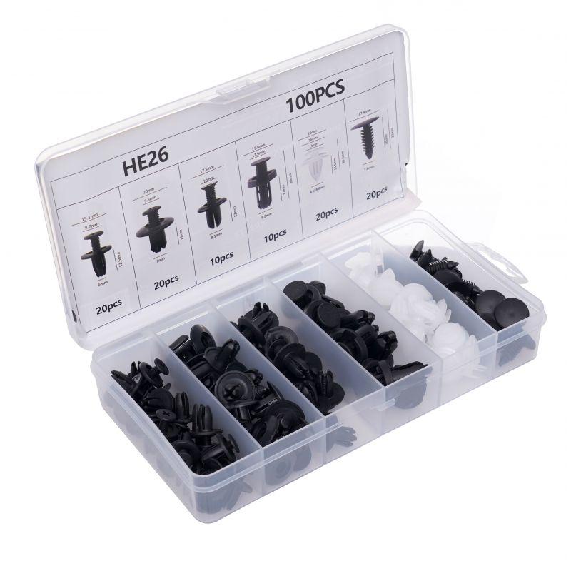 Spinki i klipsy mocujące do tapicerki 100szt. KD10498