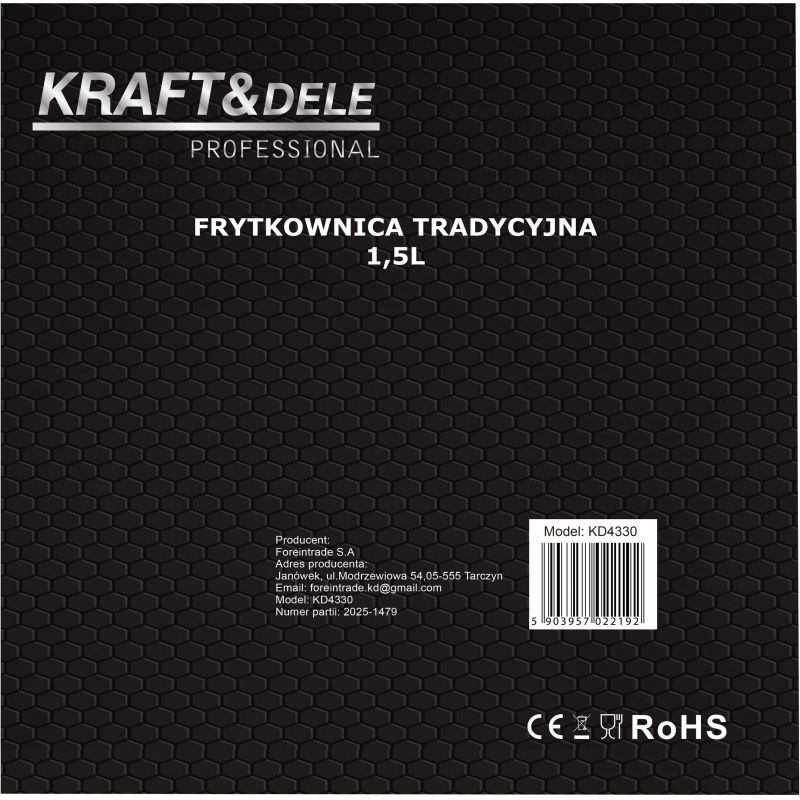 Frytkownica tradycyjna 1,5L KD4330
