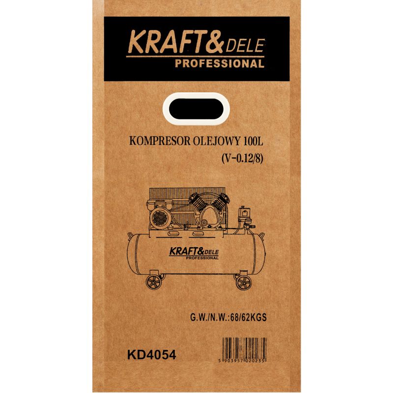 Kompresor olejowy 100L 2 TŁOKI 230V KD4054