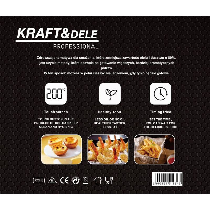 Beztuková fritéza 9L 2500W dve oddelenia 4,5L + LCD KD4179