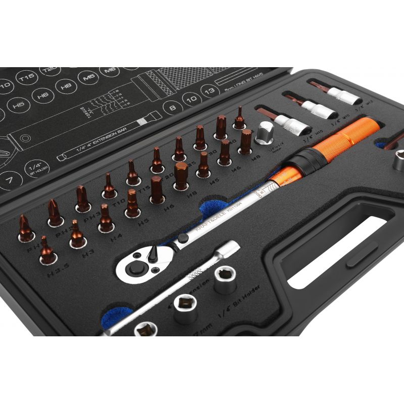 Klucz dynamometryczny 1/4" 5–25Nm zestaw 32el. KD11394