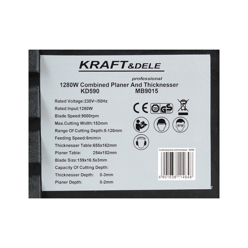 Grubościówka strugarka heblarka 2200W KD590