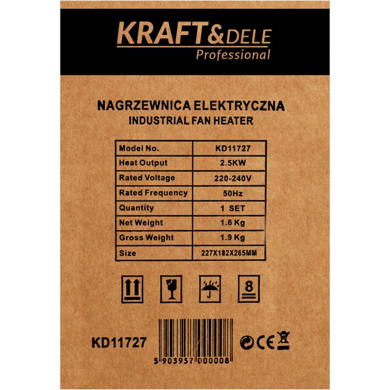 Nagrzewnica elektryczna farelka 2,5kW 230V KD11727