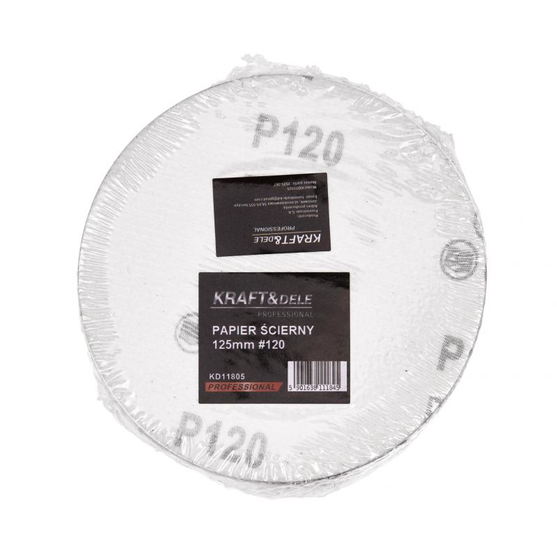 Papier ścierny 50szt. krążek 125mm P120 na rzep KD11805