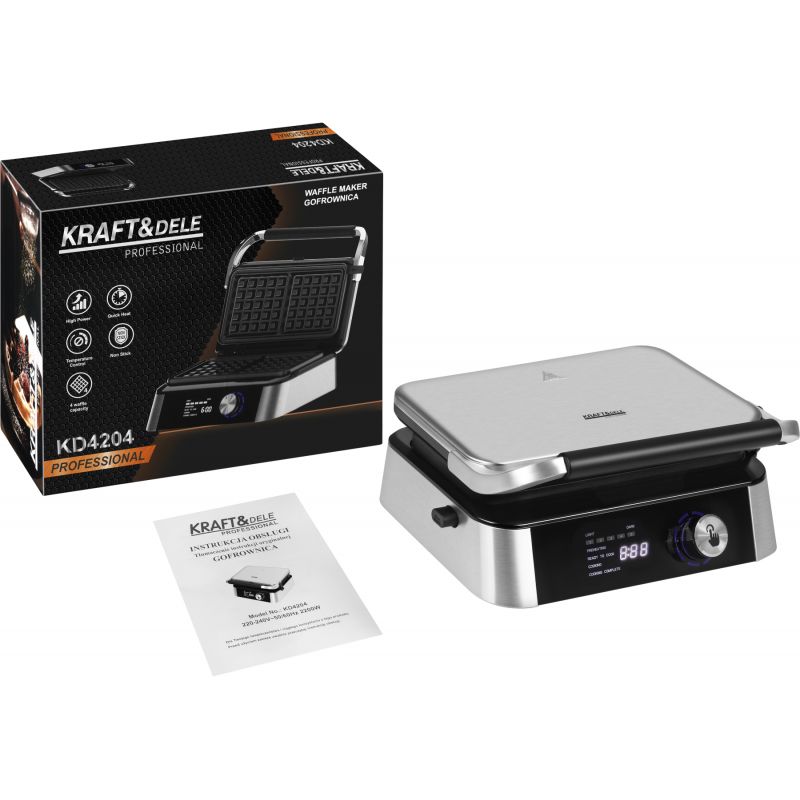 Gofrownica z wyświetlaczem LED 2200W KD4204