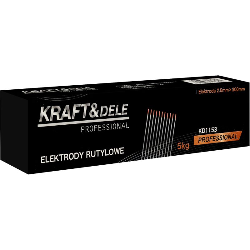 Elektrody spawalnicze 2,5mm x 300mm rutylowe 5kg KD1153