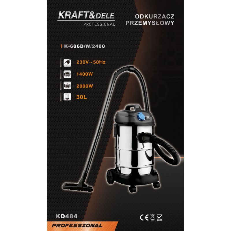 Odkurzacz przemysłowy 30L 1400W KD484