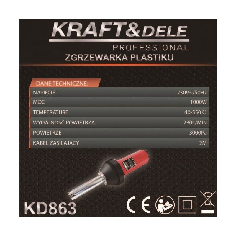 Zgrzewarka do plastiku 1000W KD863