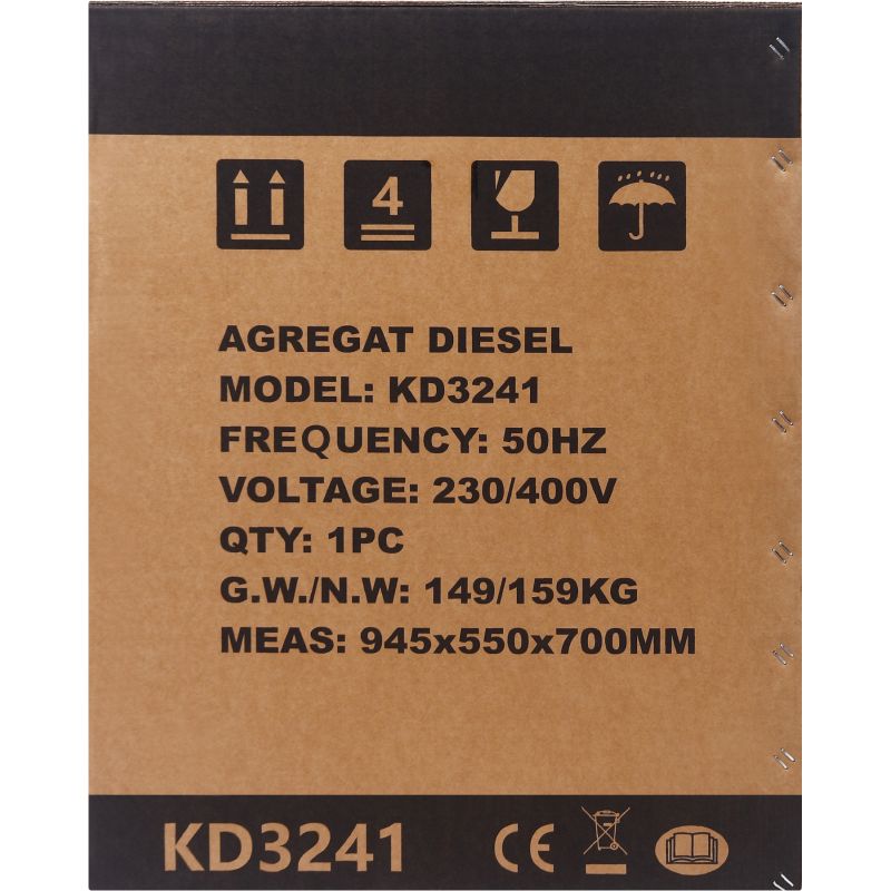 Agregat Prądotwórczy 230V 400V 7kW 16KM Diesel + ATS KD3241