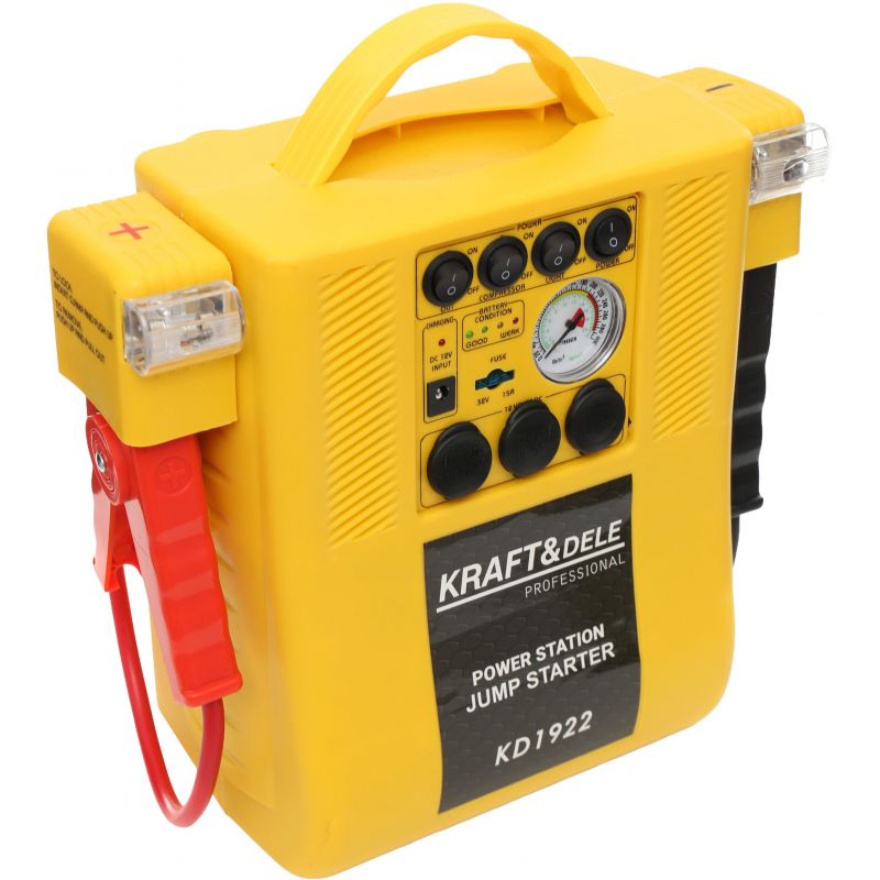 Jump starter 4W1 - urządzenie wielofunkcyjne - rozruch, kompresor, latarka KD1922