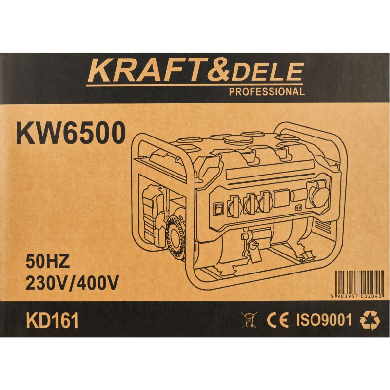 Agregát generuje 3500 W, 12/230 V/380 V, model KD161