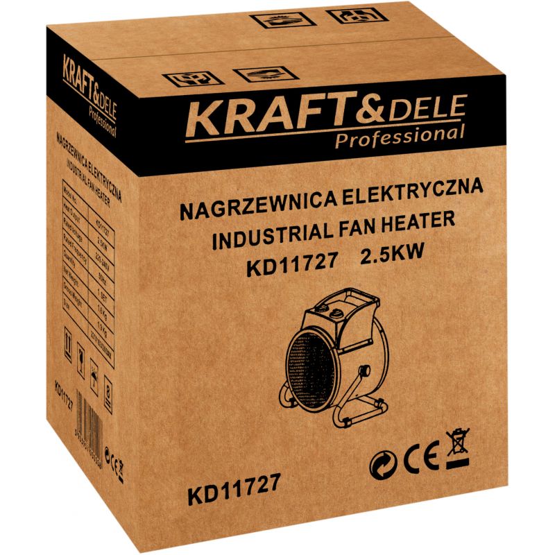 Nagrzewnica elektryczna farelka 2,5kW 230V KD11727