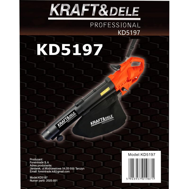 Elektrická fúkačka na lístie 3600 W, model KD5197