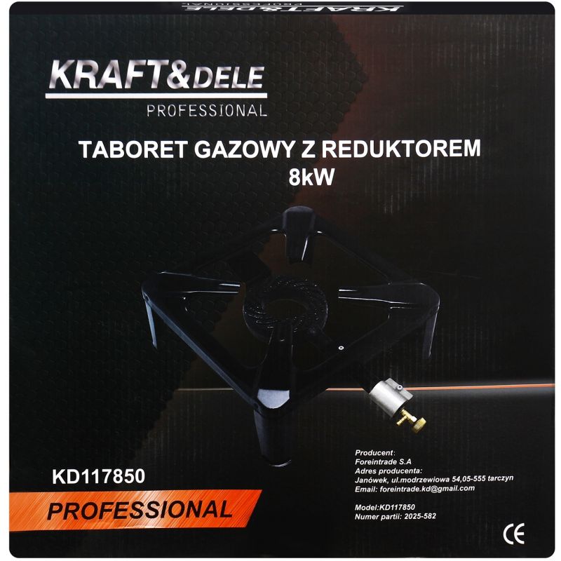 Taboret gazowy 8kW + wąż z reduktorem KD117850