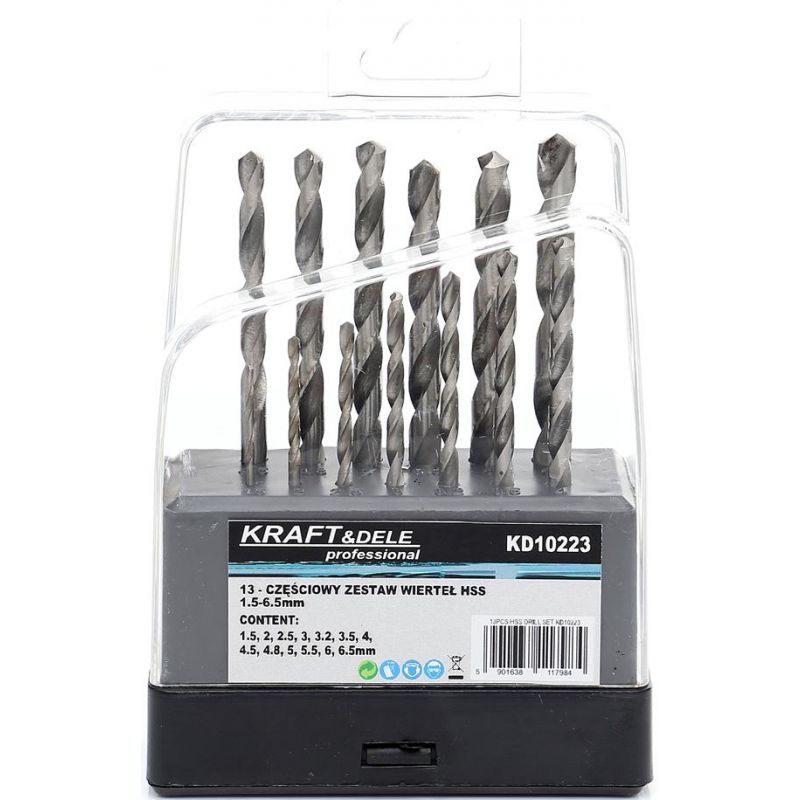 Wiertła do metalu i drewna 13szt. KD10223