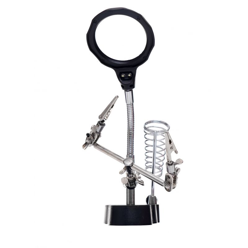 Uchwyt / lupa do lutowania LED "trzecia ręka" KD10455