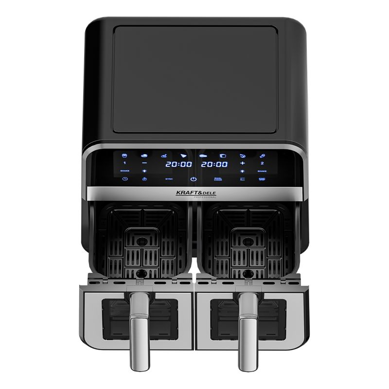 Beztuková fritéza 9L 2500W dve oddelenia 4,5L + LCD KD4179