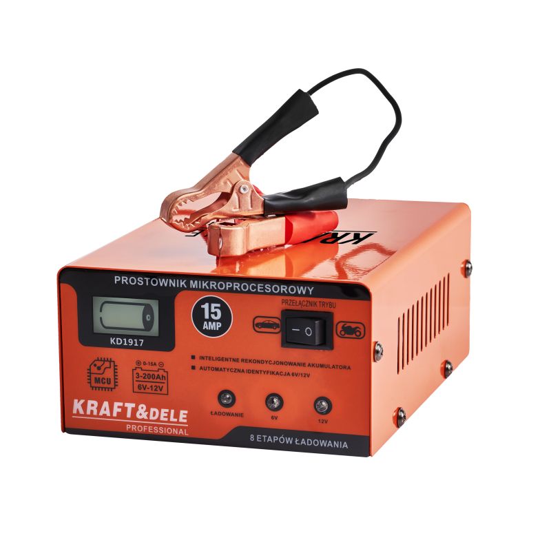 Prostownik mikroprocesorowy 15AMP 6/12V