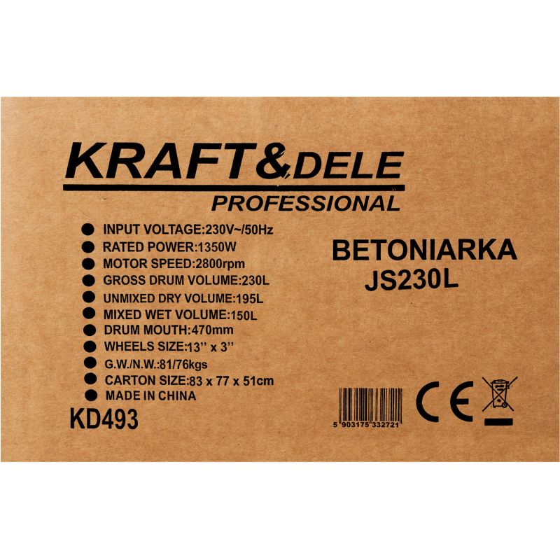 Betoniarka 230L 1350W KD493